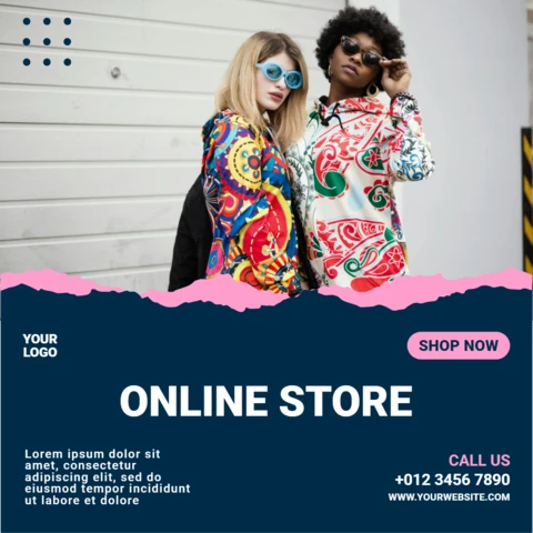 Plantilla de diseño de publicación de Instagram para anuncios de moda de tiendas en línea