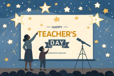 Happy Teacher's Day Celebration Template - Whimsical Design for Educational Events