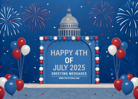 Modelo de design para celebração do 4 de julho com fogos de artifício e balões