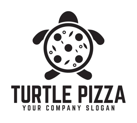 Modello di progettazione del logo della pizza tartaruga