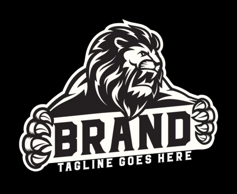 Modello di logo della mascotte del leone
