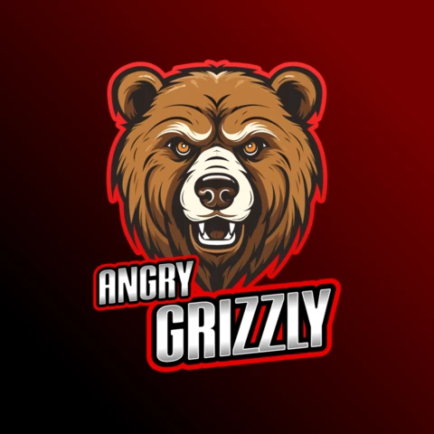 Angry Grizzly Mascot Design Template
