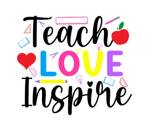 Teach Love Inspire T-Shirt Design Template