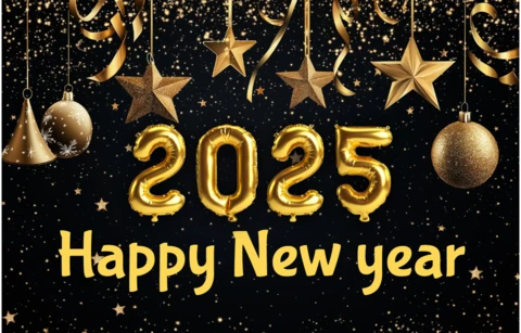 2025 ballons d'or pour la célébration du nouvel an modèle de conception