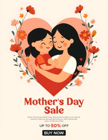 Floral Mother's Day Sale Design Template for Heartwarming Promotions