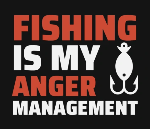 Fishing Is My Anger Management T-Shirt Design Template