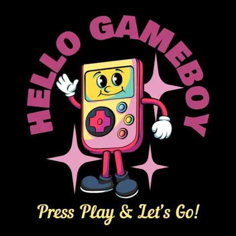 Continue à jouer, reste heureux, personnage de console de jeu joyeux, design de t-shirt sur la positivité