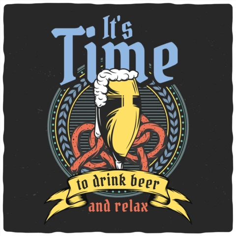 Beer Mug And Pretzels T-shirt Design Template
