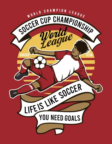 T-Shirt-Designvorlage für die Fußballmeisterschaft