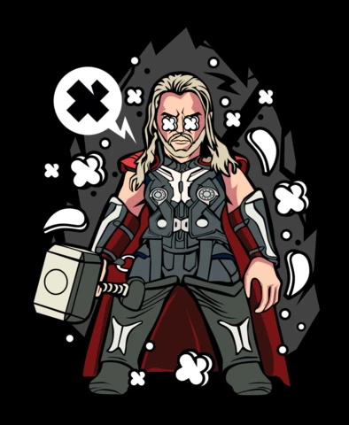 Modèle de conception d'affiche de personnage de dessin animé Thor