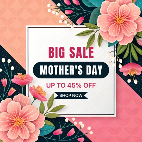 Floral Mother's Day Sale Template Design – Editable Promotional Post