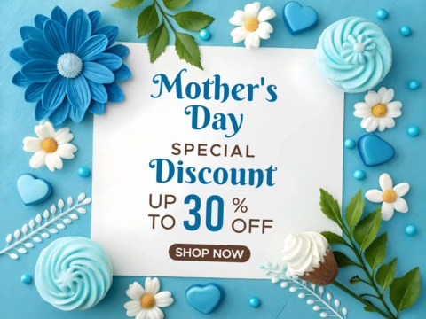 Editable Mother's Day Discount Template - Floral and Sweet Treats Design