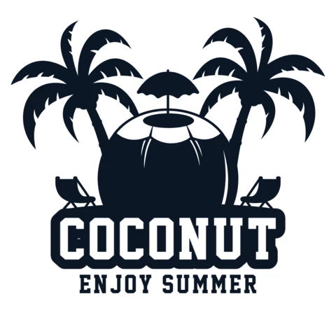 Coconut Summer Logo Design Template
