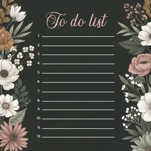 Floral To Do List Template Design for Organizing Tasks