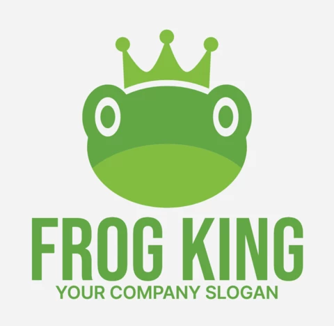 Frog King Colorful Logo Design Template