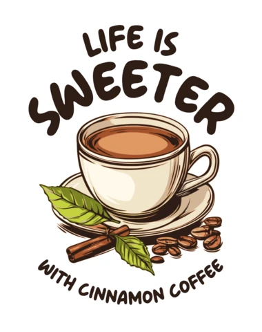 Design de template editável com tema de café: 'a vida é mais doce com café com canela'