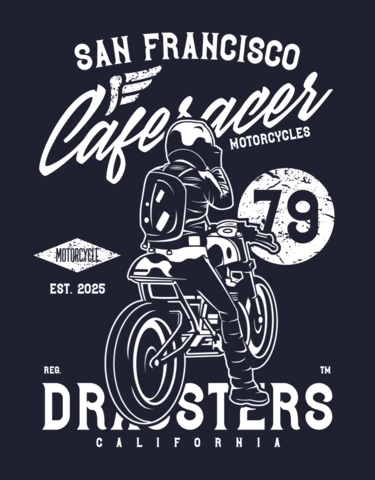 Cafe racer moto vintage plantilla de diseño de camiseta
