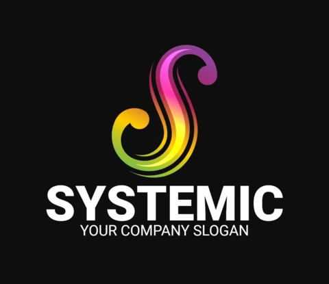 Lettera 3d sistemica s modello di logo moderno ed elegante