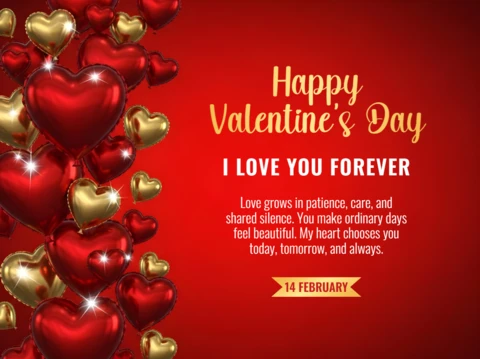 Template de design de ballon en forme de cœur pour la Saint-Valentin pour cartes de vœux