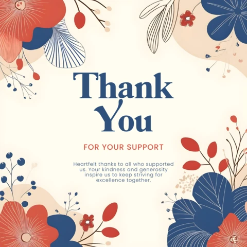 Floral Thank You Card Design Template for Heartfelt Appreciation
