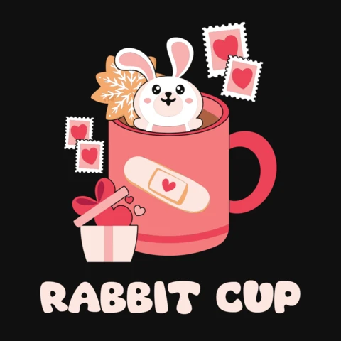 Kawaii Kaninchen Kaffeetasse valentine's t-shirt Vorlage