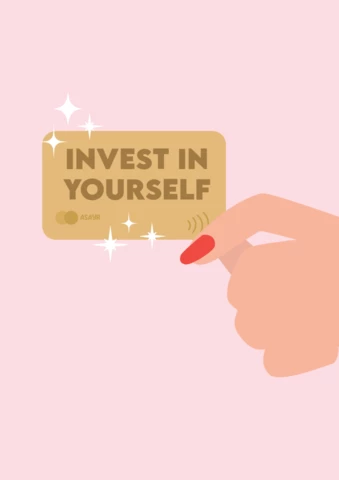 Invierte en ti póster imprimible con cita motivadora