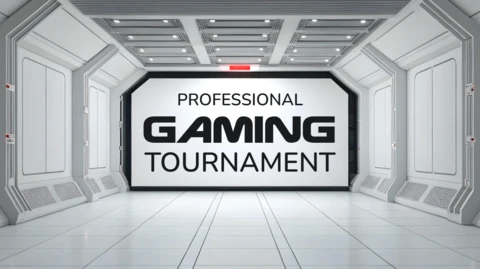 Futuristic Gaming Tournament Template - Spaceship Style Design