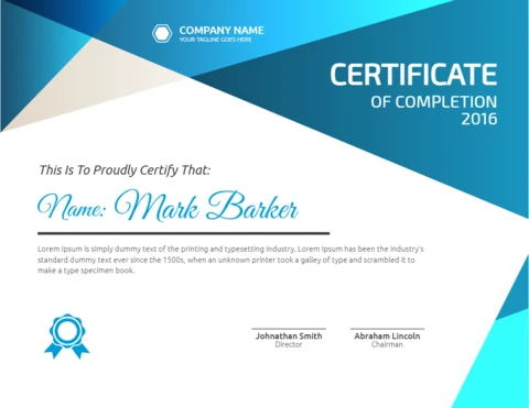 Abstract Modern Corporate Certificate Post Design Template