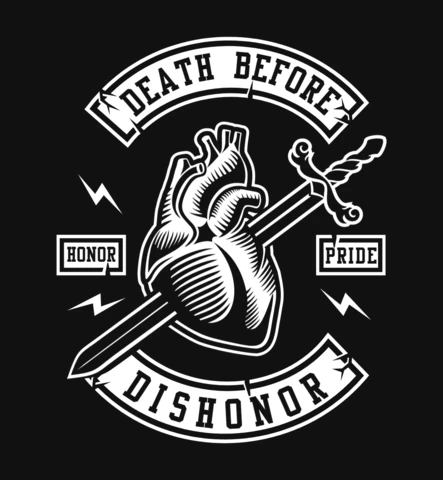 Modèle de t-shirt "La mort avant le déshonneur