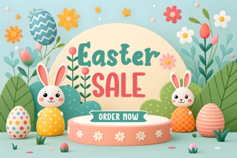 Playful Easter Sale Design Template for Spring Promotions