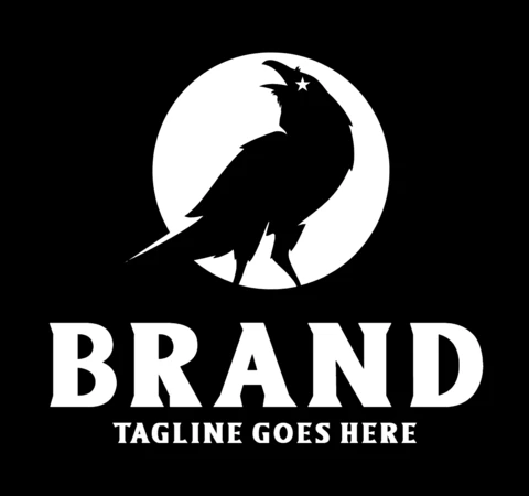 Black Raven Logo Design Template