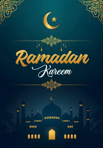 Elegancki szablon projektu ramadan kareem na kartki okolicznościowe z motywami islamskimi