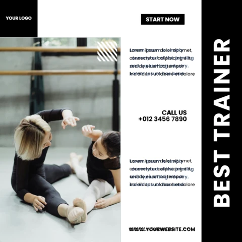 Gym Club Commercial Instagram Post Design Template