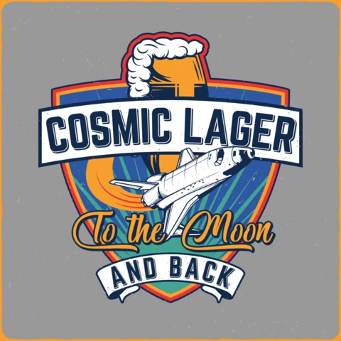 Cosmic Lager Vintage T-Shirt Design Template