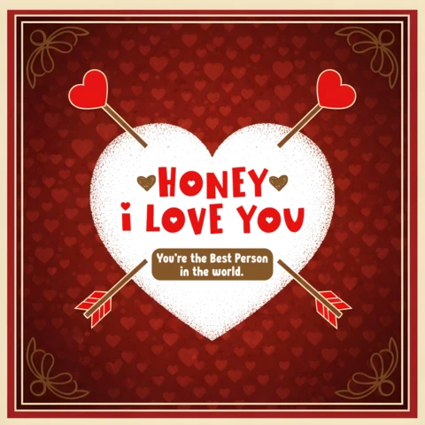 Plantilla de diseño de amor sincero para tarjetas de felicitación con elementos románticos
