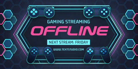 Gaming Offline Stream Template with Neon Controller Design