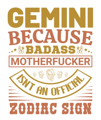 Bold Typography Design Template for Gemini Zodiac Sign