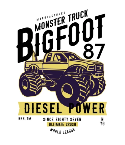 Monster Truck Bigfoot T-Shirt Design Template