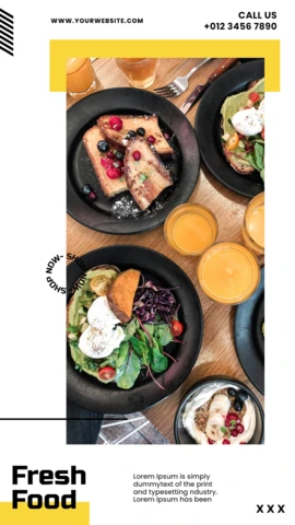 Bright Yellow Promotional Instagram Story Post Design Template