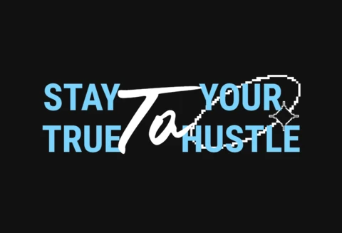 Motivational Typography Design Template for T-Shirt Featuring Stay True to Your Hustle
