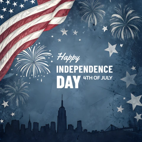 Minimalist Elegant Fireworks Design Template to Celebrate 4th of July