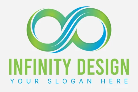 Infinity design renkli logo tasarım şablonu