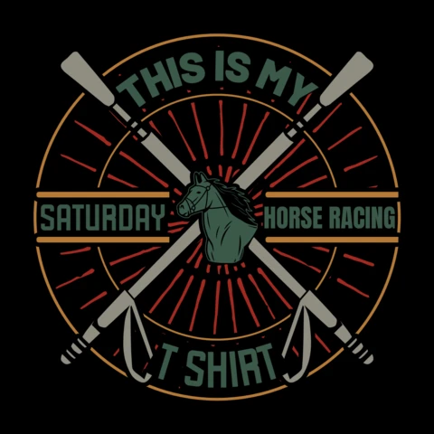 Dit is mijn ontwerp sjabloon voor een zaterdag paardenrace t-shirt.