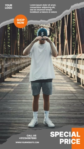 Modello di design per la storia dei social media della moda uomo