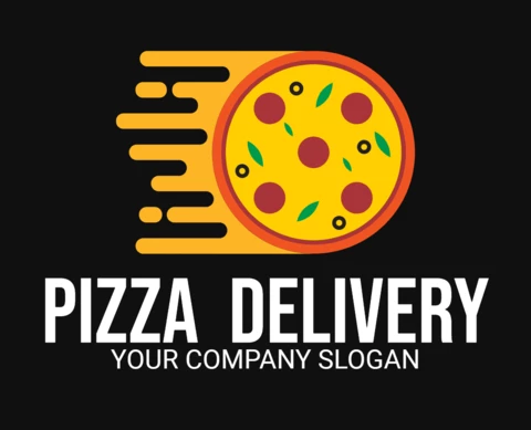 Ristorante pizza a domicilio logo design template