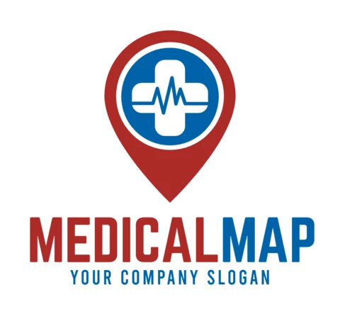 Modèle de conception de logo de carte médicale colorée