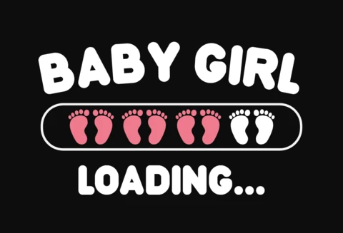 Baby Girl Loading Pregnancy T-Shirt Template
