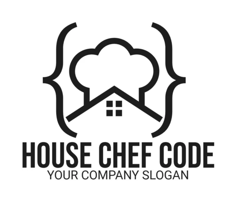 Modèle de logo pour le chef cuisinier de la maison