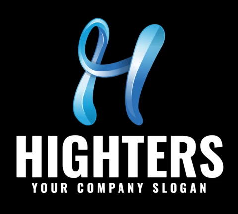 Blue H Letter Logo Design Template