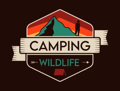 Camping Wildlife Badge Template Design
